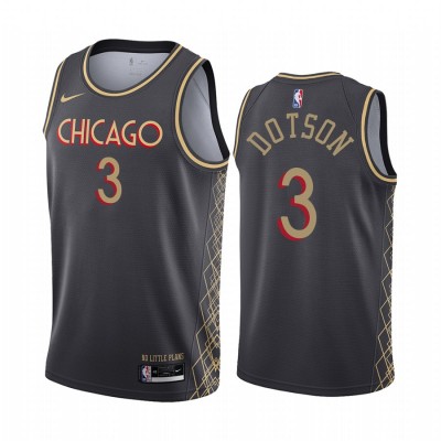 Nike Chicago Bulls #3 Devon Dotson Black Youth NBA Swingman 2020-21 City Edition Jersey